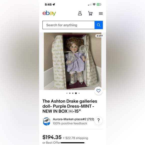 Vintage Ashton-Drake Galleries Hand-painted, Handcrafted, Porcelain Doll - Picture 8 of 8